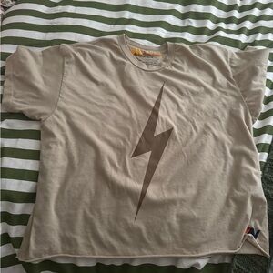 Aviator Nation Tan Lightning Bolt Tee